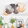 Chehalis Plafonnier, Boule lumineuse Ambre, Fumé, 4 lumières