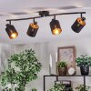 Fallhagen Plafonnier, Spot de plafond Noir, 4 lumières