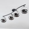 Koyoto Plafonnier, Boule lumineuse Chrome, Fumé, 4 lumières