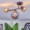 Chehalis Plafonnier, Boule lumineuse Ambre, Fumé, 3 lumières