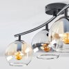 Koyoto Plafonnier, Boule lumineuse Ambre, Clair, Fumé, 4 lumières