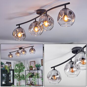Ripoll Plafonnier, Boule lumineuse Clair, Fumé, 4 lumières