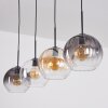Koyoto Suspension, Boule lumineuse, Suspension Ambre, Clair, Fumé, 4 lumières