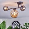 Chehalis Plafonnier, Boule lumineuse Ambre, Fumé, 3 lumières