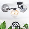Chehalis Plafonnier, Boule lumineuse Ambre, Clair, Fumé, 3 lumières