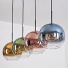 Koyoto Suspension, Boule lumineuse, Suspension Bleu, Or, Vert, Clair, Cuivré, 4 lumières