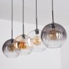 Koyoto Suspension, Boule lumineuse, Suspension Ambre, Clair, Fumé, 4 lumières