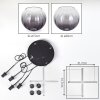 Koyoto Suspension, Boule lumineuse, Suspension Clair, Fumé, 4 lumières