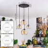 Koyoto Suspension, Boule lumineuse, Suspension Ambre, Clair, 4 lumières