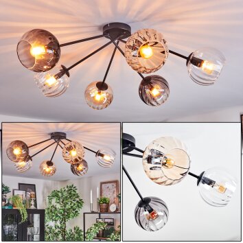 Koyoto Plafonnier, Boule lumineuse 77.5 cm Ambre, Clair, Fumé, 6 lumières