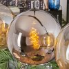 Koyoto Suspension, Boule lumineuse, Suspension Ambre, Chrome, Fumé, 4 lumières