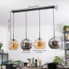 Koyoto Suspension, Boule lumineuse, Suspension Ambre, Chrome, Fumé, 4 lumières