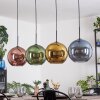 Koyoto Suspension, Boule lumineuse, Suspension Bleu, Or, Vert, Cuivré, 4 lumières