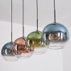 Koyoto Suspension, Boule lumineuse, Suspension Bleu, Vert, Clair, Cuivré, 4 lumières