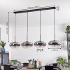 Mertola Suspension, Suspension Clair, Fumé, 4 lumières