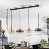 Mertola Suspension, Suspension Ambre, Clair, Fumé, 4 lumières