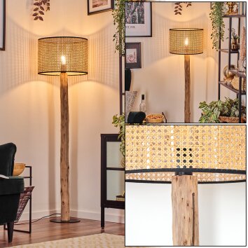 Ramila Lampadaire Écru, Noir, 1 lumière