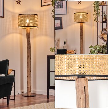 Ramila Lampadaire Écru, Noir, 1 lumière