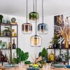 Lauden Suspension, Boule lumineuse, Suspension Ambre, Bleu, Vert, Clair, Cuivré, 4 lumières