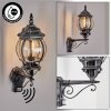 Lentua Lampe murale d´extérieur, Applique murale Noir, Argenté, 1 lumière, Détecteur de mouvement