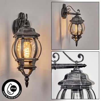 Lentua Lampe murale d´extérieur, Applique murale Noir, Argenté, 1 lumière