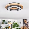 Falmir Plafonnier LED Couleur bois, Noir, 1 lumière
