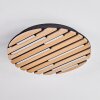 Vorlix Plafonnier LED Couleur bois, Noir, 1 lumière