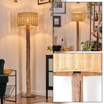 Cavaca Lampadaire Écru, Noir, 1 lumière