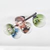 Chehalis Plafonnier, Boule lumineuse Bleu, Chrome, Vert, Clair, Cuivré, Fumé, 5 lumières