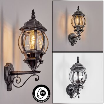 Lentua Lampe murale d´extérieur, Applique murale Noir, Argenté, 1 lumière