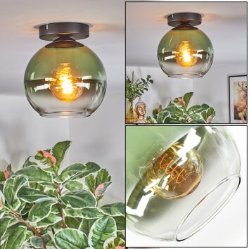 Koyoto Plafonnier, Boule lumineuse Vert, Clair, 1 lumière