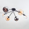 Koyoto Plafonnier, Boule lumineuse 77.5 cm Ambre, Chrome, Clair, Fumé, 6 lumières