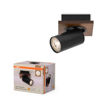 Spot Plafonnier Luminaires Osram LED Couleur bois, Noir, 1 lumière