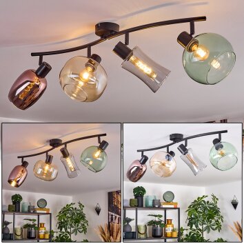 Velaris Plafonnier, Boule lumineuse Noir, 4 lumières