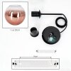 Koyoto Suspension, Boule lumineuse, Suspension Clair, Cuivré, 1 lumière