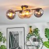 Gastor Plafonnier, Boule lumineuse Ambre, Clair, Fumé, 4 lumières