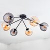 Koyoto Plafonnier, Boule lumineuse 77.5 cm Ambre, Fumé, 6 lumières