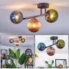 Chehalis Plafonnier, Boule lumineuse Bleu, Vert, Cuivré, 3 lumières