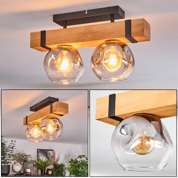 Sernadelo Plafonnier, Boule lumineuse Écru, Noir, 2 lumières