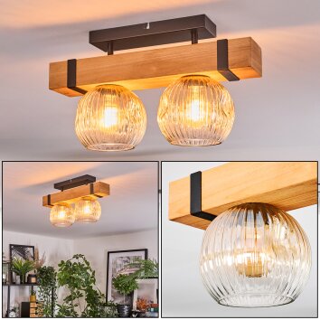 Sernadelo Plafonnier, Boule lumineuse Écru, Noir, 2 lumières