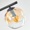 Koyoto Plafonnier, Boule lumineuse Ambre, Clair, Fumé, 4 lumières