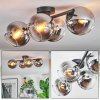 Koyoto Plafonnier, Boule lumineuse Chrome, Clair, Fumé, 4 lumières