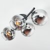 Koyoto Plafonnier, Boule lumineuse Chrome, Clair, Fumé, 4 lumières