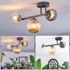 Chehalis Plafonnier, Boule lumineuse Ambre, Clair, Fumé, 3 lumières