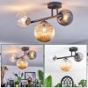 Chehalis Plafonnier, Boule lumineuse Ambre, Clair, Fumé, 3 lumières