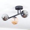 Chehalis Plafonnier, Boule lumineuse Ambre, Fumé, 3 lumières