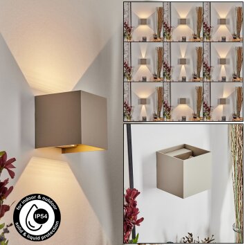 Tamarin Lampe murale d´extérieur, Luminaire Up & Down, Applique murale LED Beige, 2 lumières