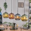 Koyoto Suspension, Boule lumineuse, Suspension Bleu, Vert, Cuivré, 4 lumières