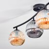 Ripoll Plafonnier, Boule lumineuse Ambre, Fumé, 4 lumières