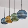 Koyoto Suspension, Boule lumineuse, Suspension Bleu, Or, Vert, 4 lumières